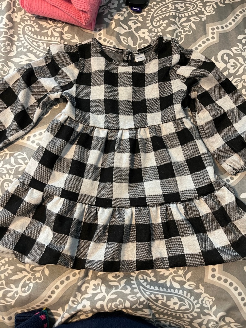 Old Navy Black and White Buffalo Plaid Baby Dress